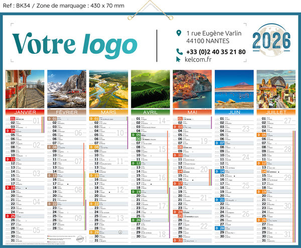 Calendrier banque publicitaire | Planète